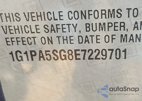 2014 Chevrolet Cruze Ls Auto z USA, uszkodzony, nr VIN 1G1PA5SG8E7229701